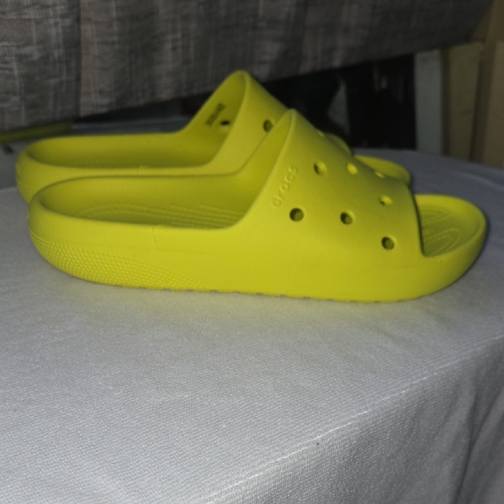 CROCS Vibrant Yellow Slide Sandals - Picture 5 of 5
